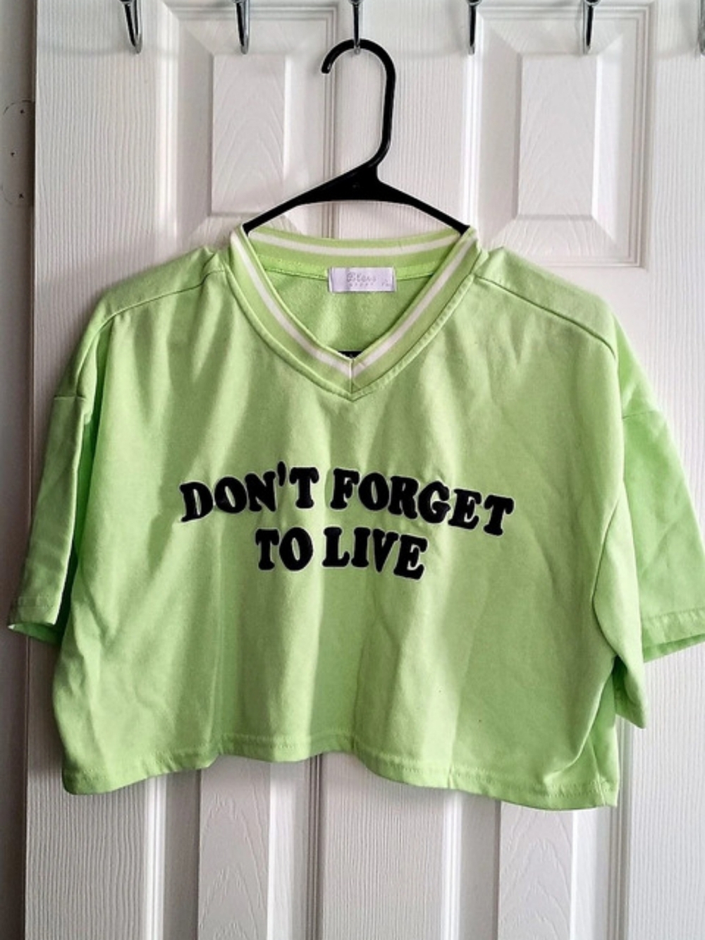 Green Graphic Crop Top
